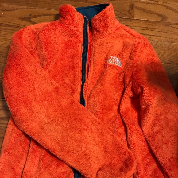 orange the north face jacket